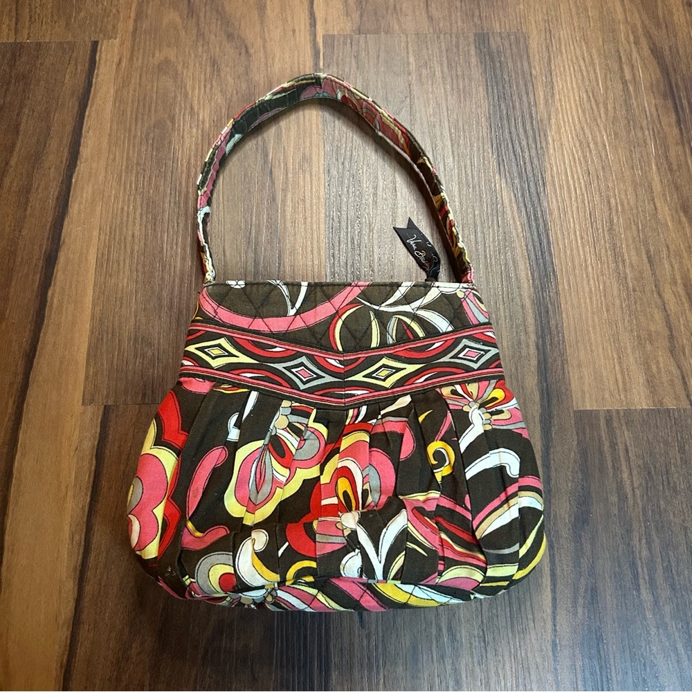 Brown Vera Bradley Floral-Patterned Pleated hand Bag in Multicolor